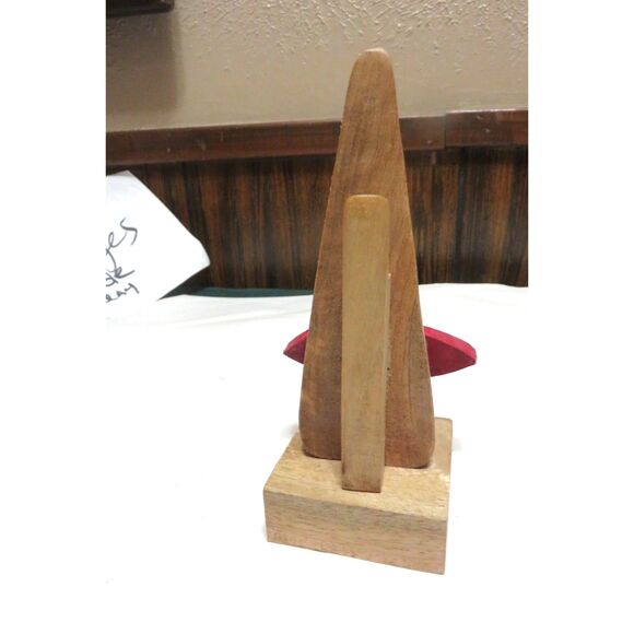 Wooden Eyeglass Stand Holder Hand Carved Nose Red Lips Eyeglass Display - Picture 4 of 4